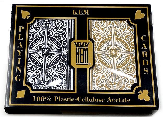 Kem Arrow Black/Gold Playing Cards Regular Index - Geniune Kem